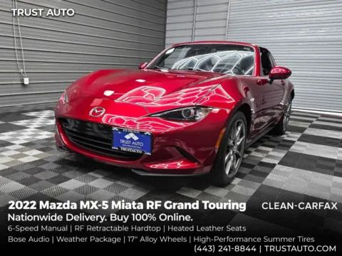 Red 2022 Mazda MX-5 Miata RF Grand Touring 6-Speed Manual Hard-Top Convertible Coupe for sale in Sykesville, MD