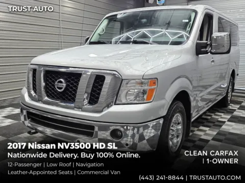 Silver 2017 Nissan NV3500 HD 12-Passenger SL Low Roof Minivan/Van for sale in Sykesville, MD