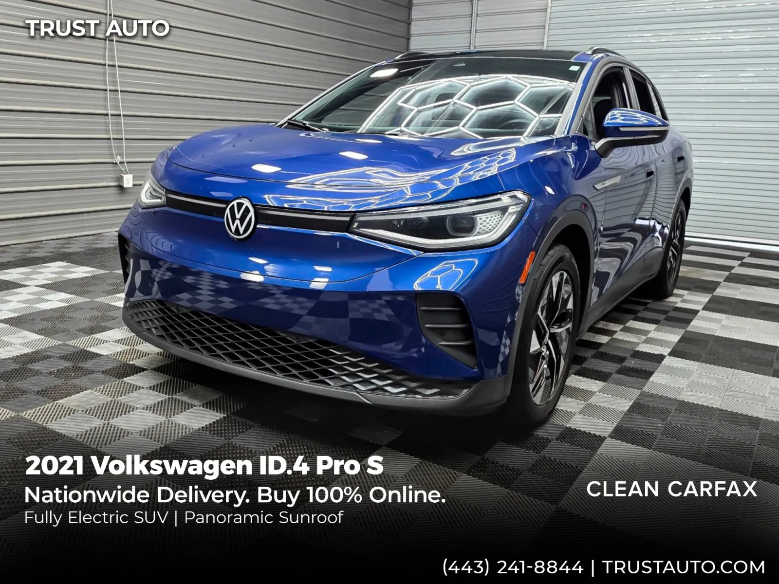 Blue 2021 Volkswagen ID.4 Pro S Electric SUV for sale in Sykesville, MD