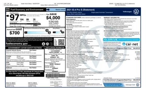 Another view of 2021 Volkswagen ID.4 Pro S Electric SUV for sale in Sykesville, MD at Trust Auto