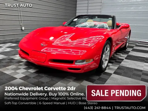 Red 2004 Chevrolet Corvette 2dr Convertible 6-Speed Manual Coupe w/Preferred Equipment Pkg for sale in Sykesville, MD