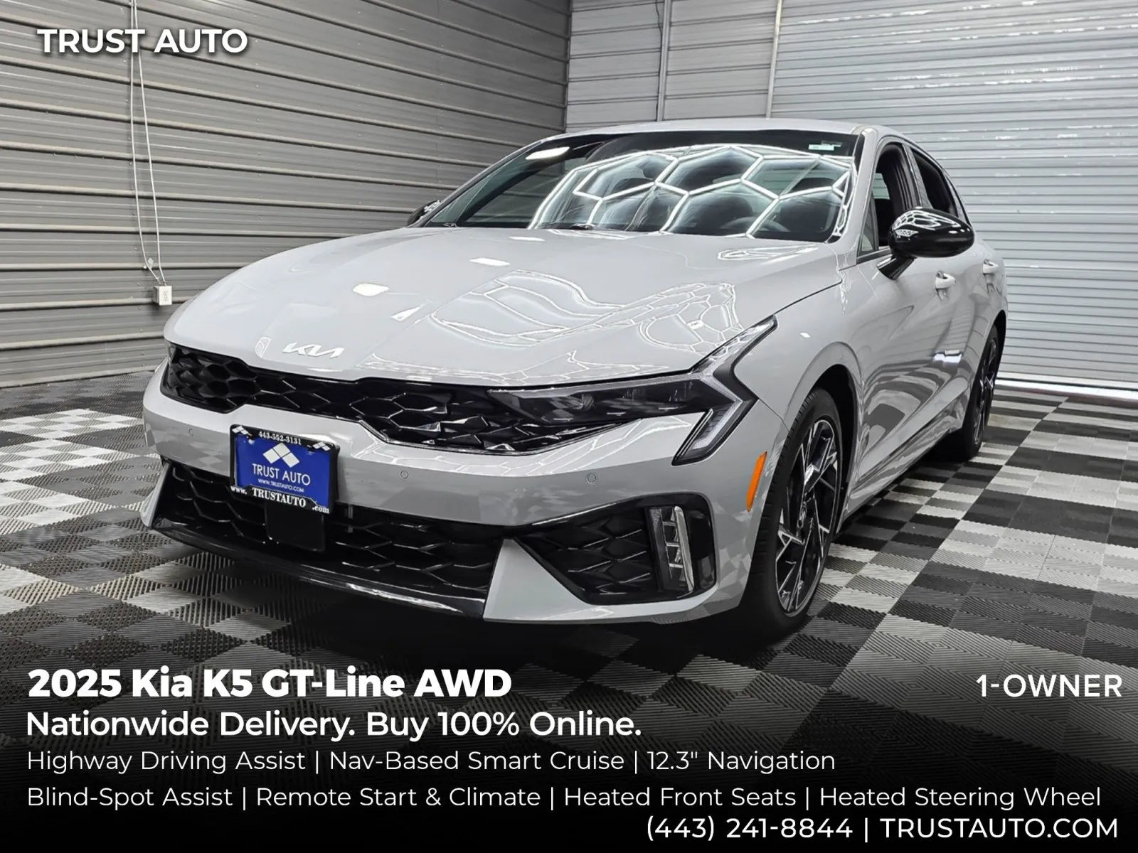 Gray 2025 Kia K5 GT-Line AWD Sedan for sale in Sykesville, MD
