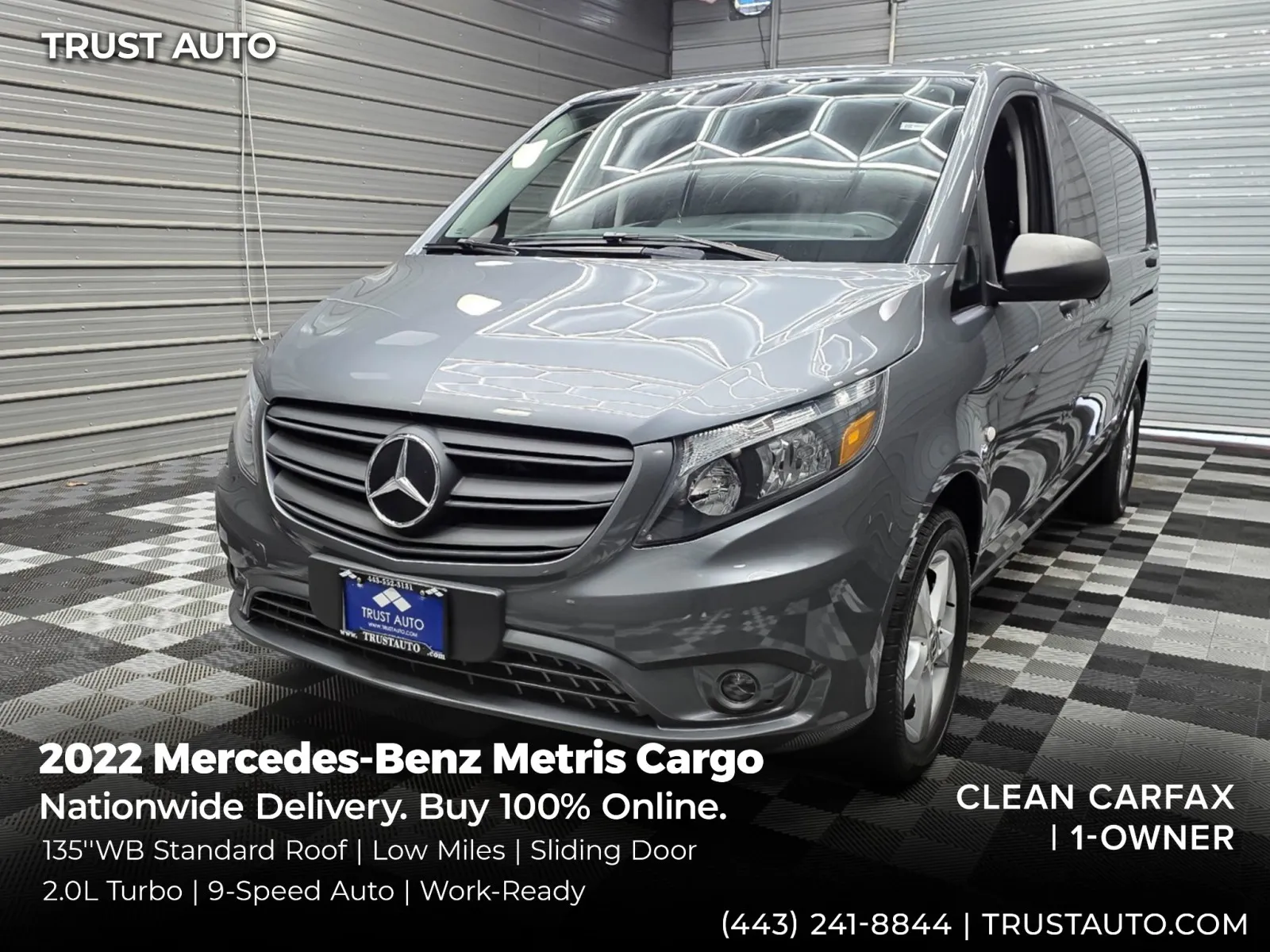 Gray 2022 Mercedes-Benz Metris Cargo 135''WB Standard Roof Minivan/Van for sale in Sykesville, MD