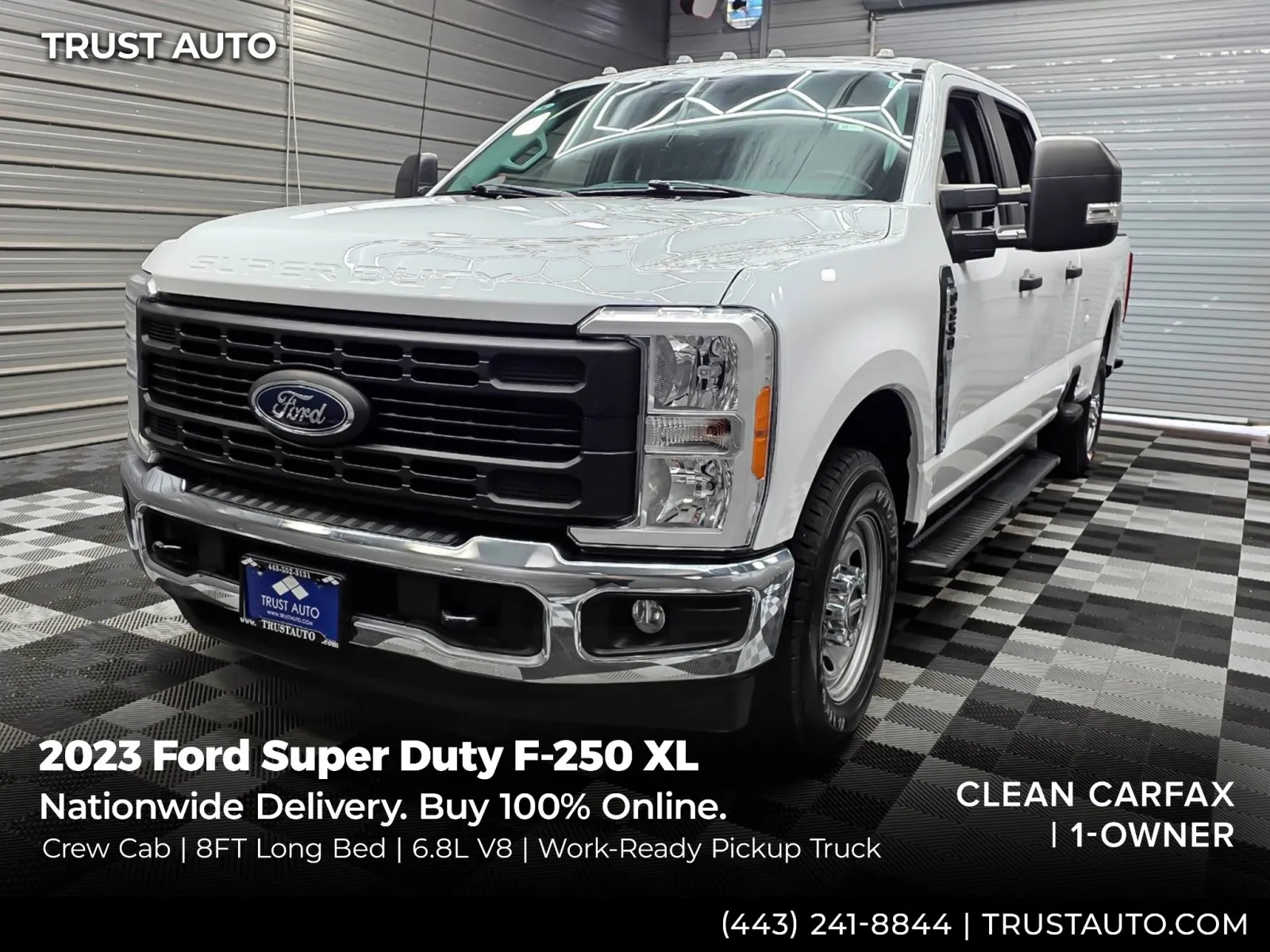 White 2023 Ford Super Duty F-250 XL 8FT Long Bed Crew Cab Pickup Truck for sale in Sykesville, MD