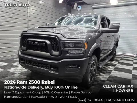 Gray 2024 Ram 2500 Rebel 4WD Crew Cab 6.7L Cummins Turbo Diesel Pickup Truck for sale in Sykesville, MD