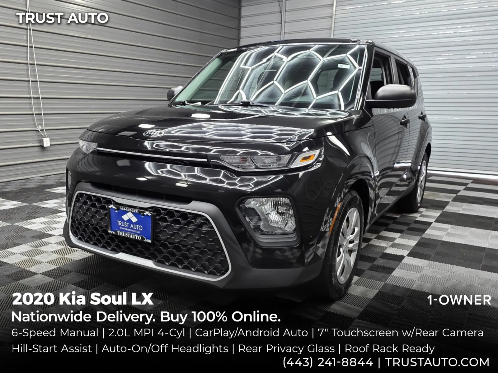 Black 2020 Kia Soul LX 6-Speed Manual Hatchback for sale in Sykesville, MD