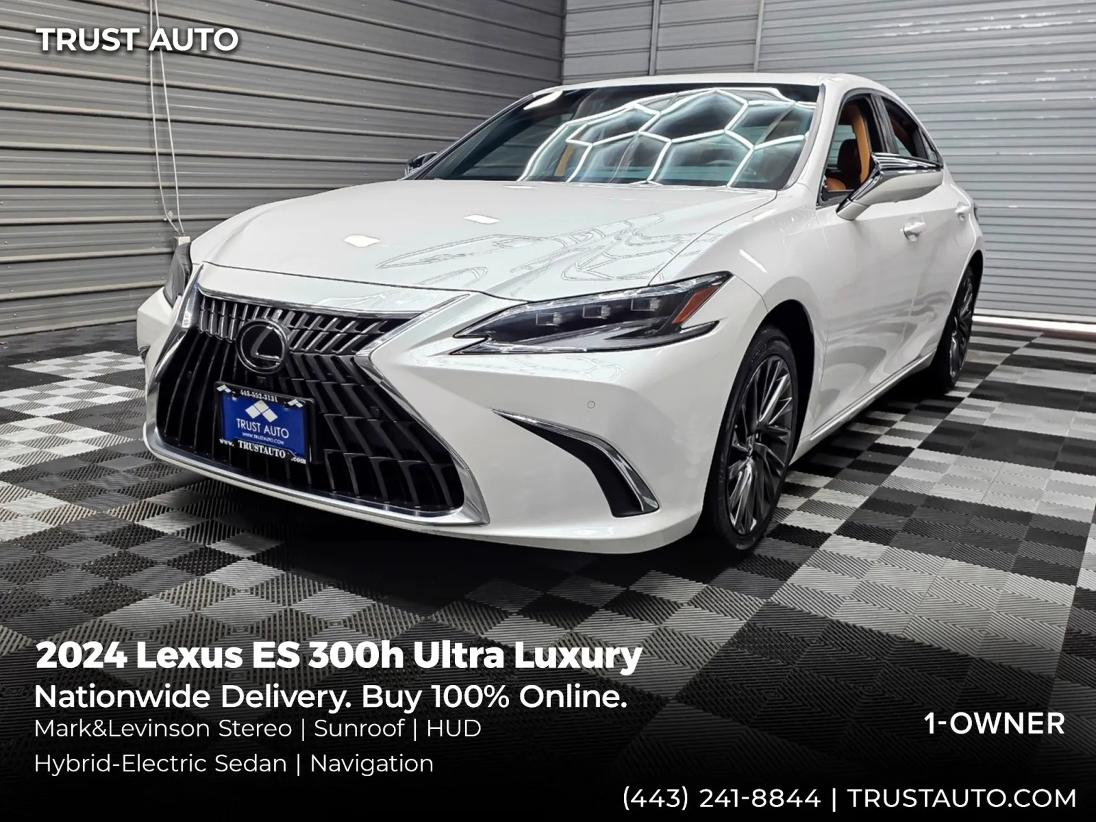 White 2024 Lexus ES 300h Ultra Luxury Hybrid-Electric Sedan for sale in Sykesville, MD