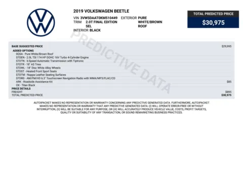 Another view of 2019 Volkswagen Beetle 2.0T Final Edition SEL Soft-Top Convertible for sale in Sykesville, MD at Trust Auto