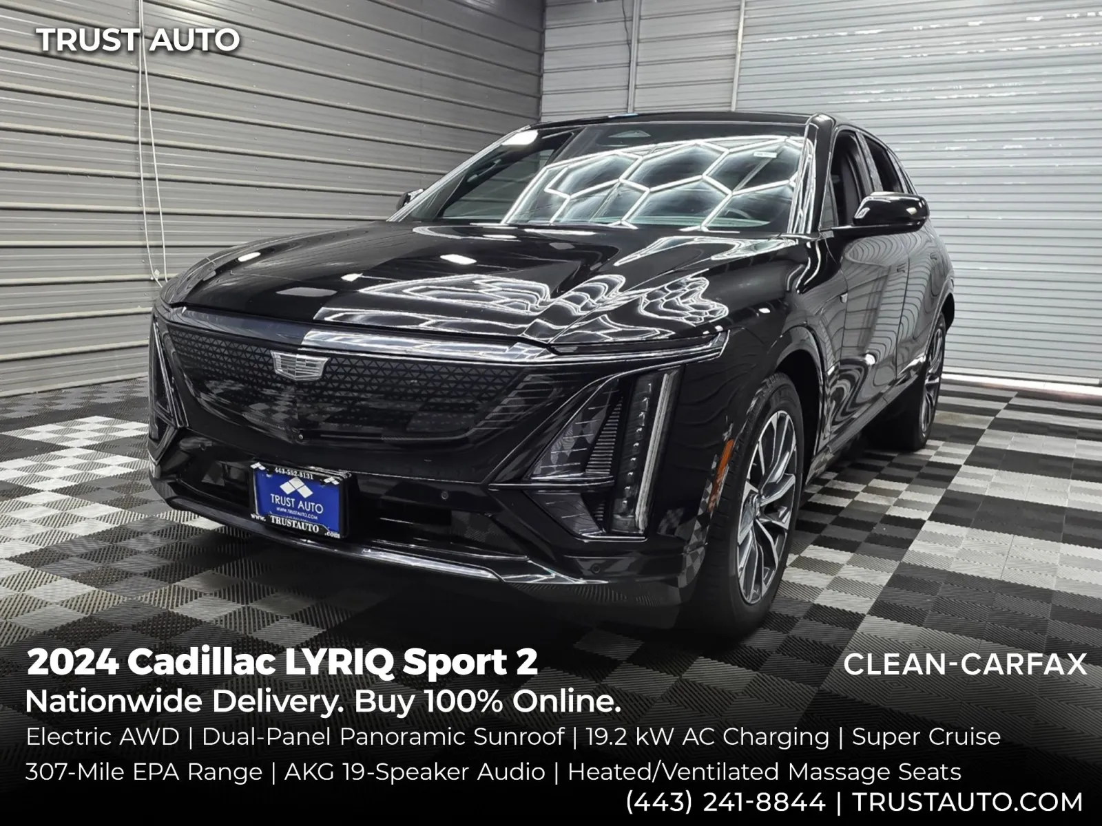 Black 2024 Cadillac LYRIQ Sport 2 AWD Electric Luxury SUV for sale in Sykesville, MD