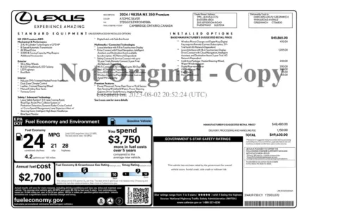 Another view of 2024 Lexus NX 350 Premium AWD SUV for sale in Sykesville, MD at Trust Auto