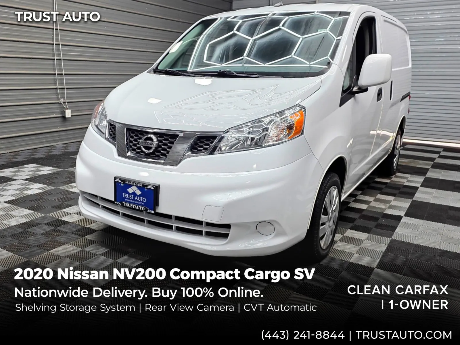 White 2020 Nissan NV200 Compact Cargo SV Minivan/Van w/Shelving Storage System for sale in Sykesville, MD