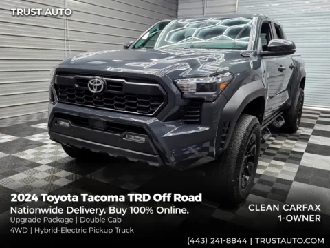 Gray 2024 Toyota Tacoma TRD Off Road 4WD Hybrid Electric Pickup Truck w/Upgrade Pkg for sale in Sykesville, MD
