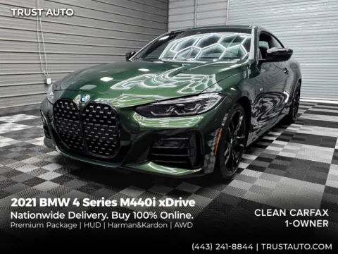 Green 2021 BMW 4 Series M440i xDrive AWD Luxury Coupe w/Premium Pkg for sale in Sykesville, MD