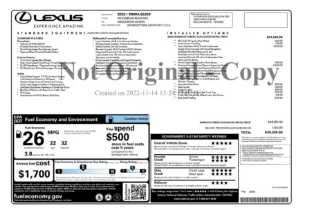 Another view of 2023 Lexus ES 350 Sedan w/Premium Pkg for sale in Sykesville, MD at Trust Auto