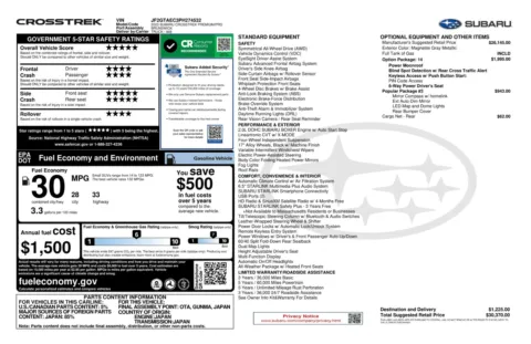Another view of 2023 Subaru Crosstrek Premium AWD CVT SUV w/Option/Popular Pkgs for sale in Sykesville, MD at Trust Auto