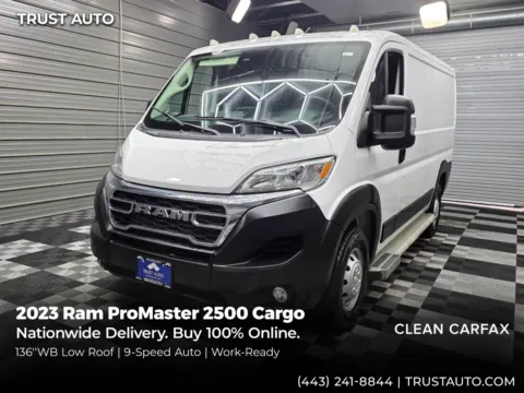 White 2023 Ram ProMaster 2500 Cargo 136''WB Low Roof Minivan/Van for sale in Sykesville, MD