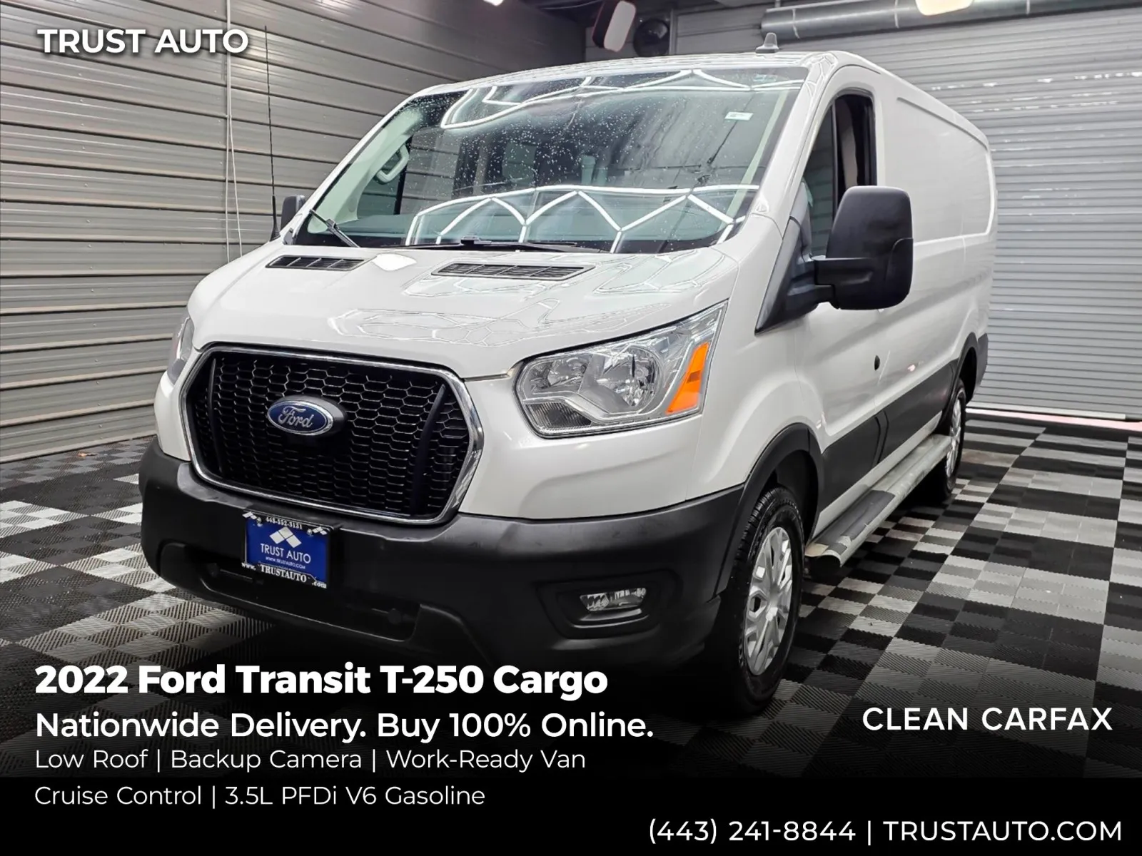 White 2022 Ford Transit T-250 Cargo 130''WB Low Roof Minivan/Van for sale in Sykesville, MD