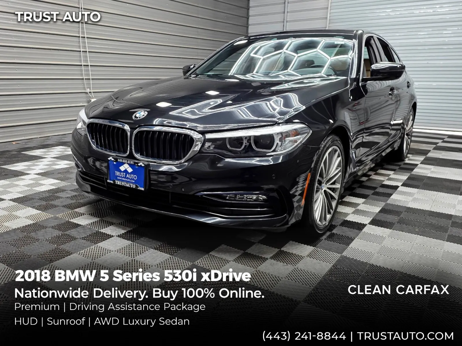 Black 2018 BMW 5 Series 530i xDrive AWD Luxury Sedan w/Premium/Driving Assistance Pkgs for sale in Sykesville, MD