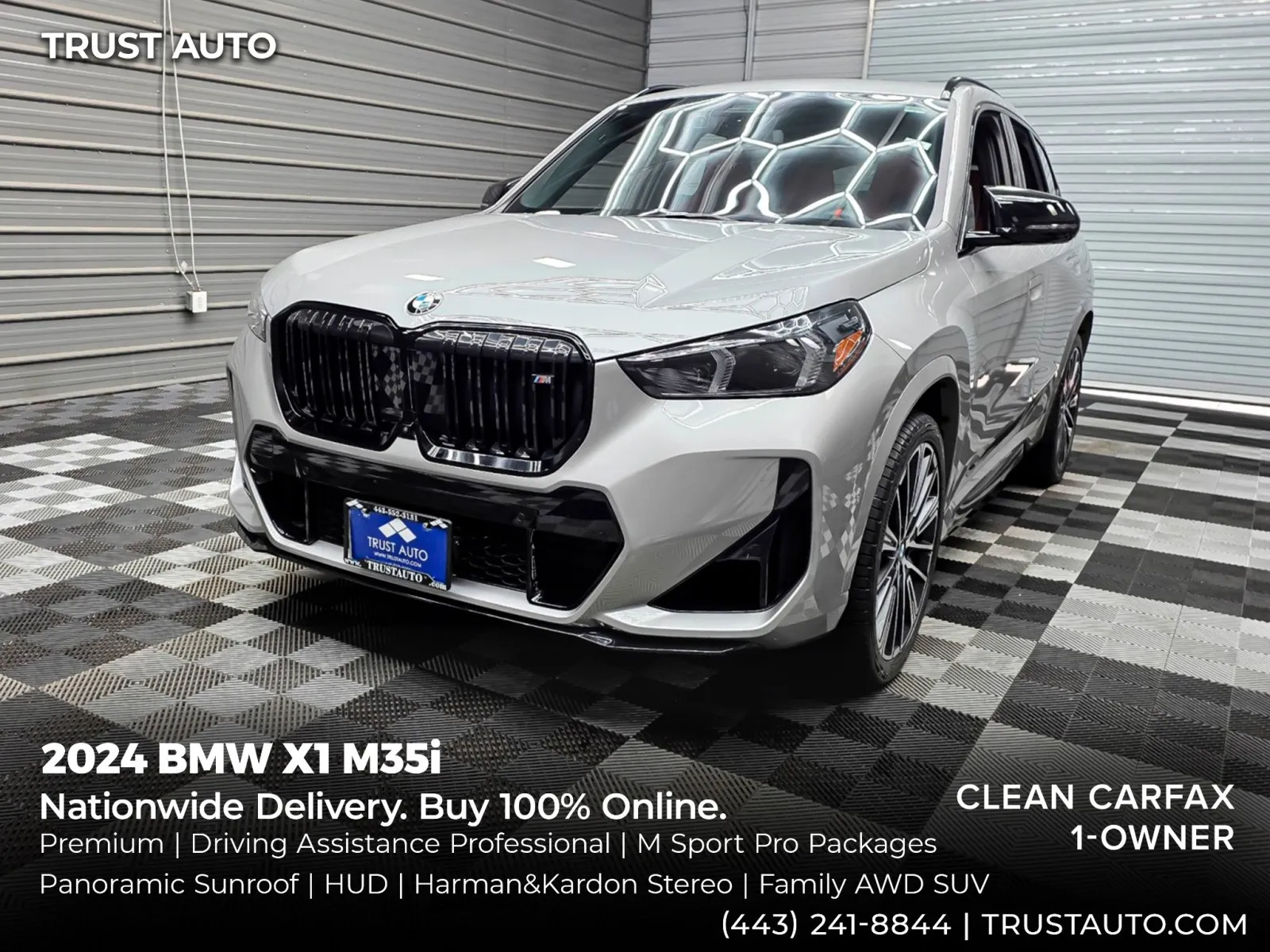 Silver 2024 BMW X1 M35i AWD SUV w/Premium/Driving Assistance Professional Pkgs for sale in Sykesville, MD