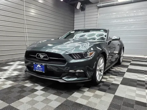 Green 2015 Ford Mustang GT Premium 6-Speed Manual Soft-Top Convertible w/Equipment Group 401A for sale in Sykesville, MD