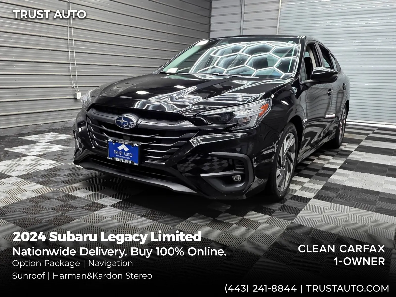 Black 2024 Subaru Legacy Limited AWD Sedan w/Option Pkg for sale in Sykesville, MD