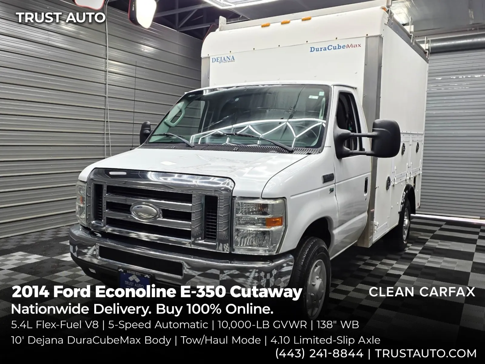White 2014 Ford Econoline E-350 Cutaway Super Duty 138'' WB 10FT Box Commercial/Utility/Service/KUV/Dejana/Van for sale in Sykesville, MD