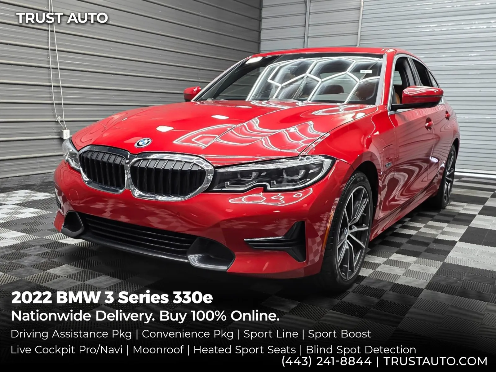 Red 2022 BMW 3 Series 330e Hybrid Plug-In 4-Door Sedan for sale in Sykesville, MD