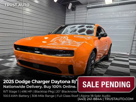 Orange 2025 Dodge Charger Daytona R/T Blacktop AWD Electric Coupe for sale in Sykesville, MD