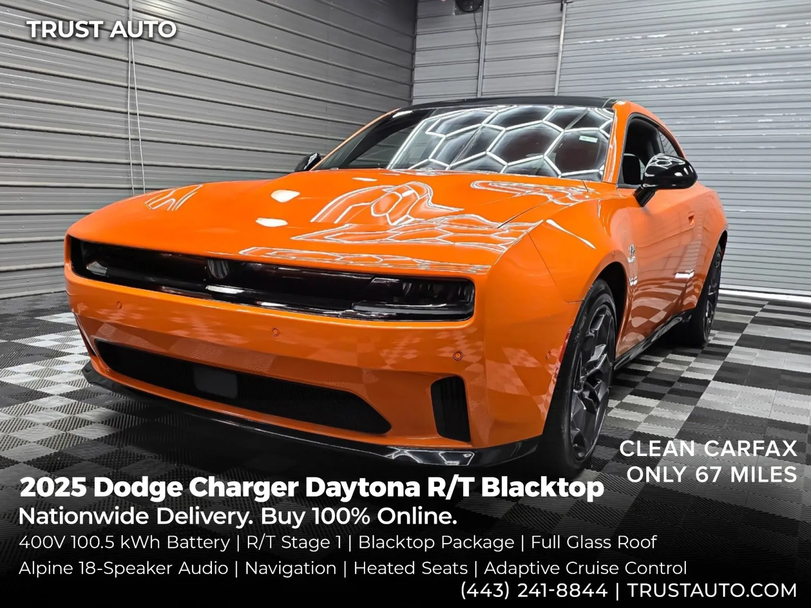 Orange 2025 Dodge Charger Daytona R/T Blacktop AWD Electric Coupe for sale in Sykesville, MD