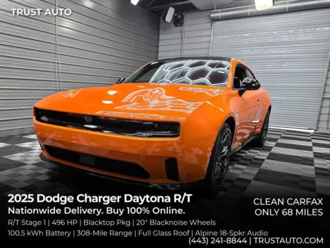 Orange 2025 Dodge Charger Daytona R/T Blacktop AWD Electric Coupe for sale in Sykesville, MD