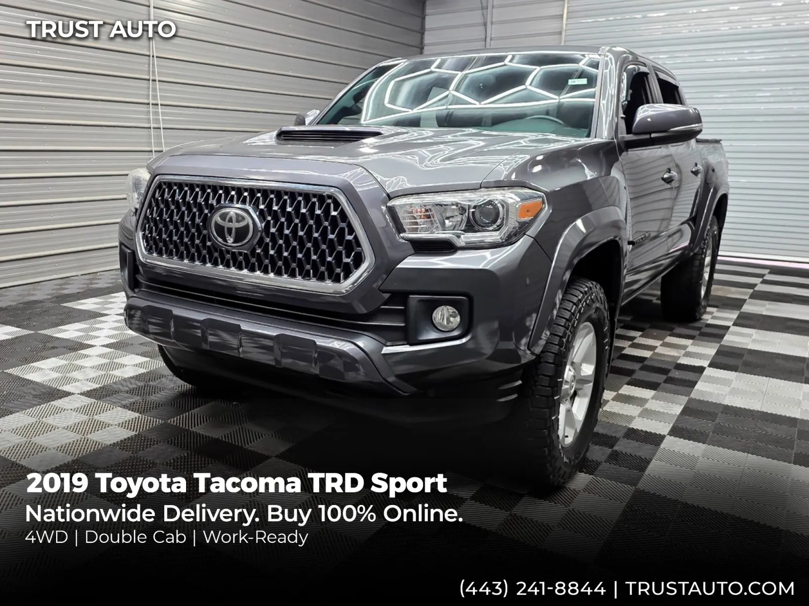 Gray 2019 Toyota Tacoma TRD Sport 4WD Double Cab Pickup Truck for sale in Sykesville, MD