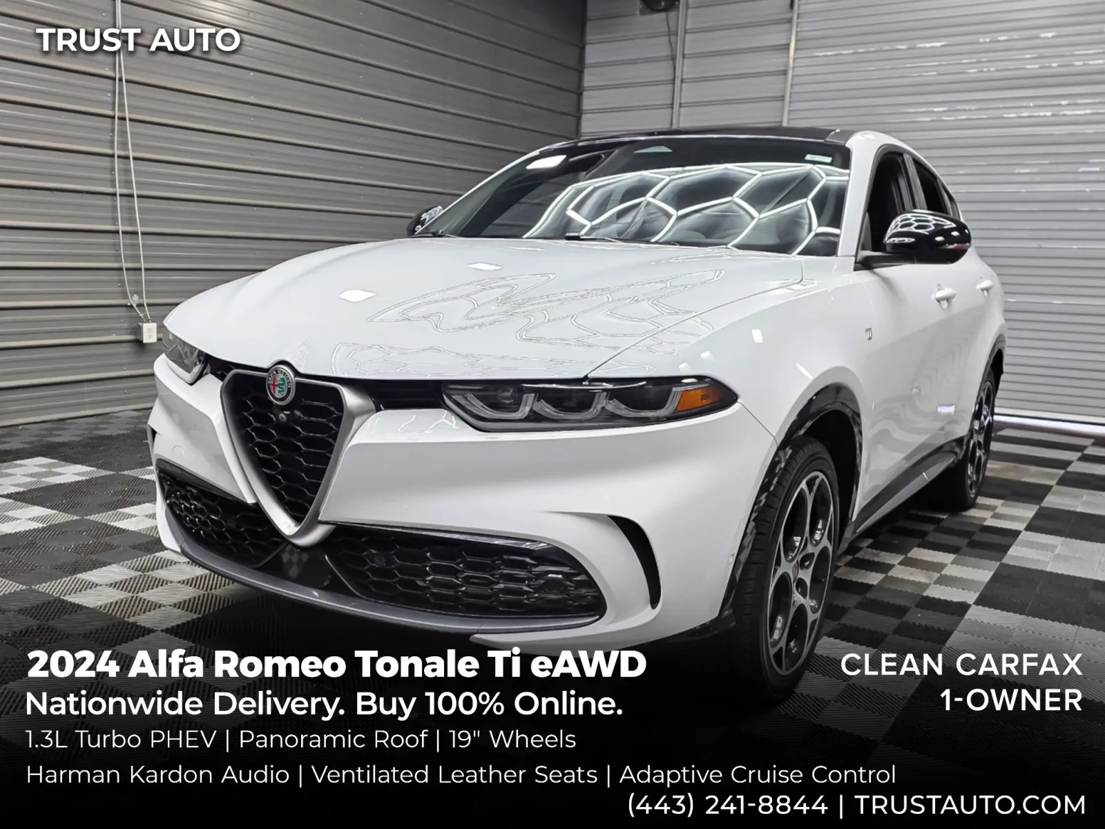 White 2024 Alfa Romeo Tonale Ti eAWD Hybrid SUV for sale in Sykesville, MD