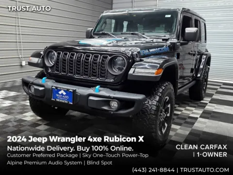 Black 2024 Jeep Wrangler 4xe Rubicon X 4WD Soft-Top Hybrid SUV for sale in Sykesville, MD