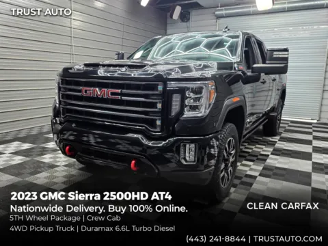 Black 2023 GMC Sierra 2500 HD AT4 4WD Crew Cab Duramax Diesel Pickup Truck for sale in Sykesville, MD
