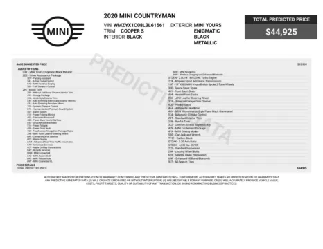 Another view of 2020 MINI Countryman Cooper S ALL4 SUV w/Iconic Trim for sale in Sykesville, MD at Trust Auto
