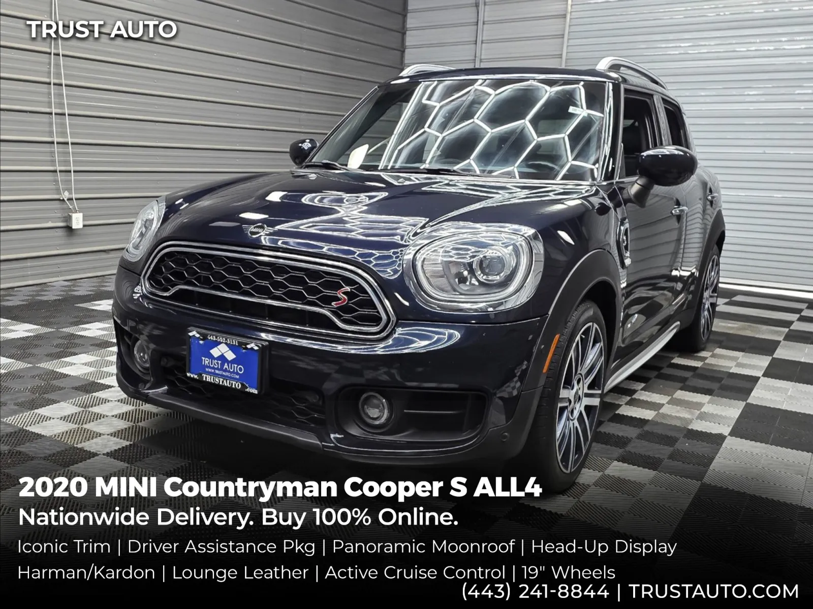 Black 2020 MINI Countryman Cooper S ALL4 SUV w/Iconic Trim for sale in Sykesville, MD