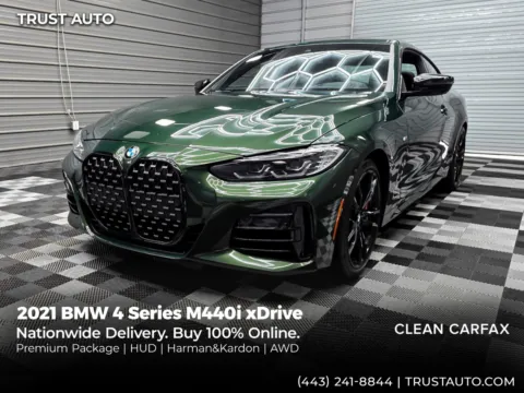 Green 2021 BMW 4 Series M440i xDrive AWD Luxury Coupe w/Premium Pkg for sale in Sykesville, MD