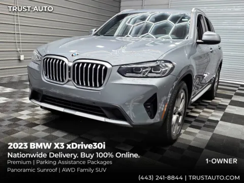 Gray 2023 BMW X3 xDrive30i AWD Luxury SUV w/Premium Pkg for sale in Sykesville, MD
