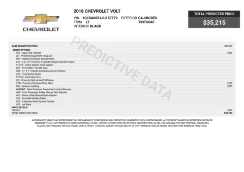 Another view of 2018 Chevrolet Volt LT Hybrid Hatchback for sale in Sykesville, MD at Trust Auto