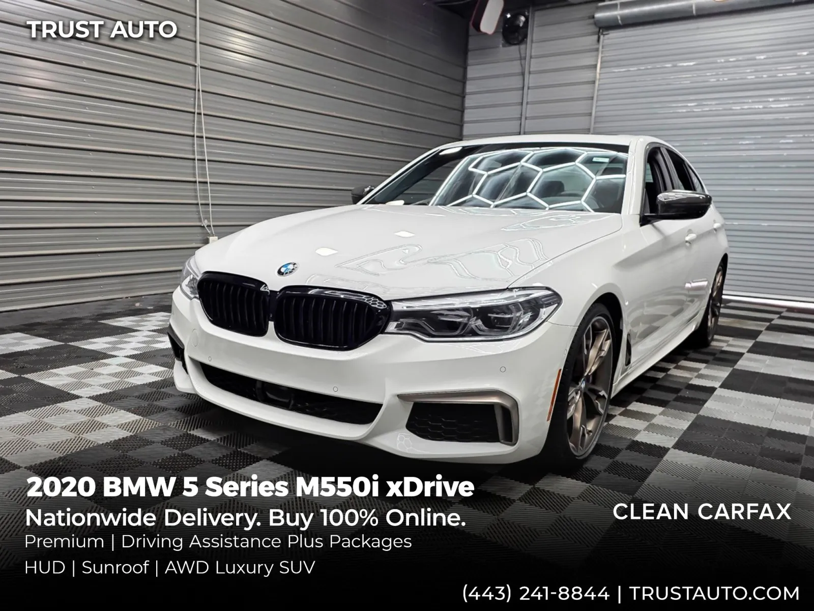 White 2020 BMW 5 Series M550i xDrive AWD Luxury Sedan w/Premium/Driving Assistance Plus Pkgs for sale in Sykesville, MD