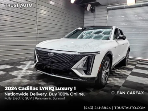 White 2024 Cadillac LYRIQ Luxury 1 Electric SUV for sale in Sykesville, MD