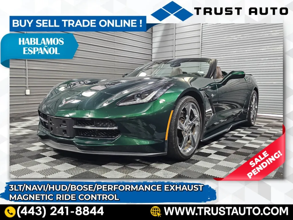 2014 Chevrolet Corvette Stingray Z51 Luxury Convertible Coupe w/3LT/Performance Pkg for sale in Sykesville, MD
