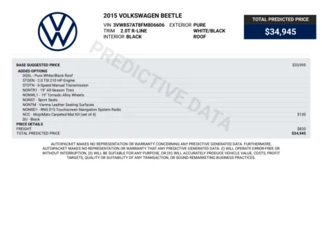 Another view of 2015 Volkswagen Beetle 2.0T R-Line Soft-Top 6-Speed Manual Convertible for sale in Sykesville, MD at Trust Auto