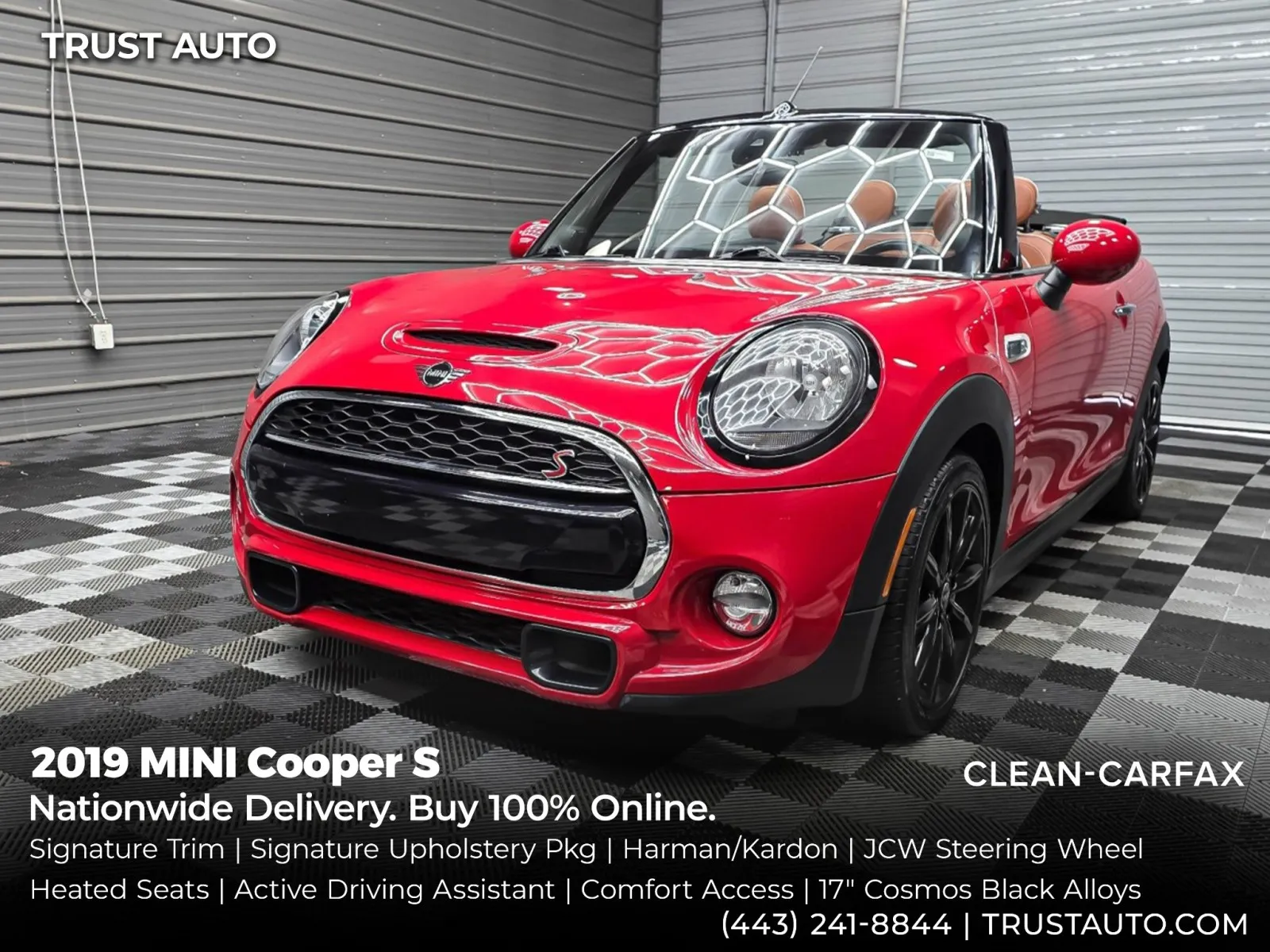Red 2019 MINI Cooper S Soft-Top Convertible w/Signature Trim for sale in Sykesville, MD
