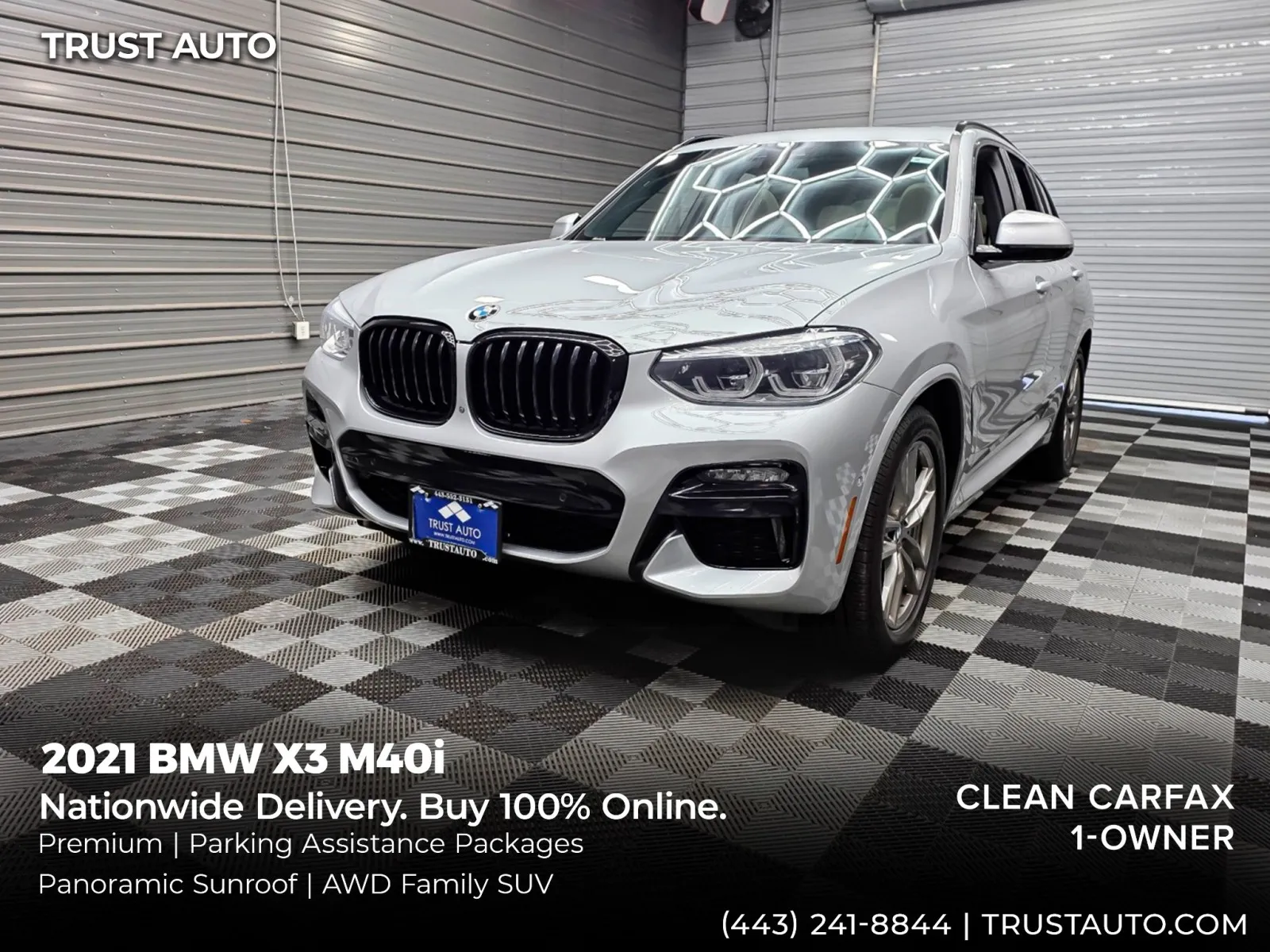 Silver 2021 BMW X3 M40i AWD Luxury SUV w/Premium Pkg for sale in Sykesville, MD