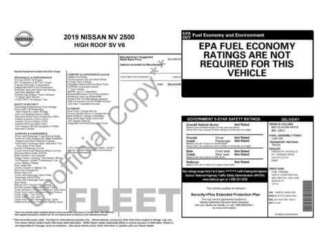 Another view of 2019 Nissan NV 2500 Cargo SV High Roof Minivan/Van for sale in Sykesville, MD at Trust Auto