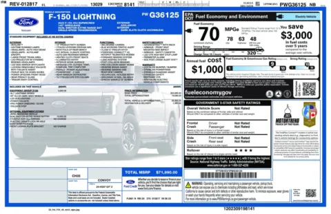 Another view of 2023 Ford F-150 Lightning XLT AWD SuperCrew Dual Emotor Extended Range Electric Pickup Truck for sale in Sykesville, MD at Trust Auto