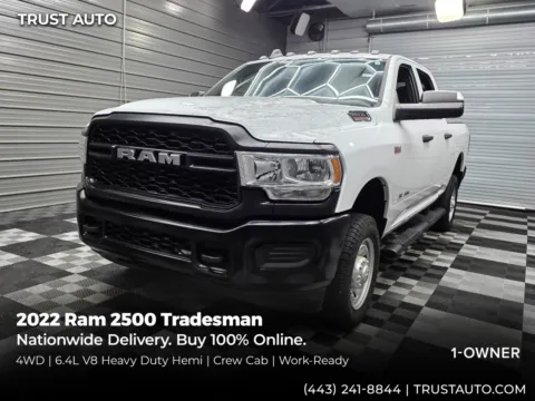 White 2022 Ram 2500 Tradesman 4WD Crew Cab 6.4L Hemi V8 Pickup Truck for sale in Sykesville, MD