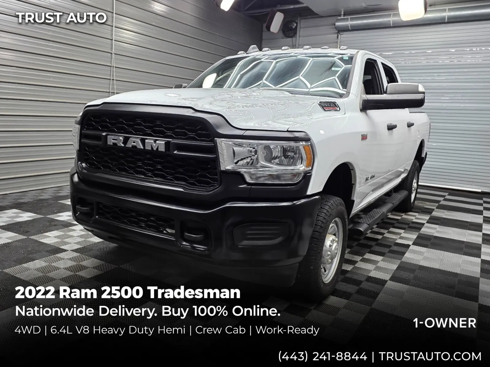 White 2022 Ram 2500 Tradesman 4WD Crew Cab 6.4L Hemi V8 Pickup Truck for sale in Sykesville, MD