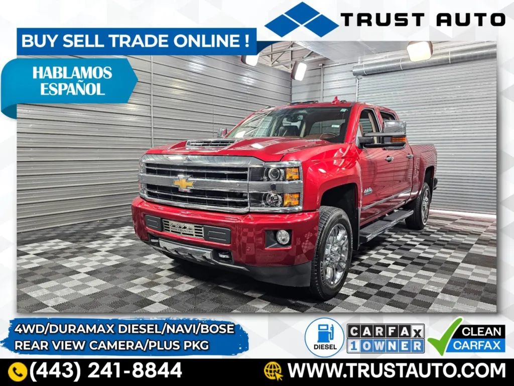 2019 Chevrolet Silverado 2500HD High Country 4WD Crew Cab Duramax Diesel Pickup Truck w/Plus Pkg for sale in Sykesville, MD